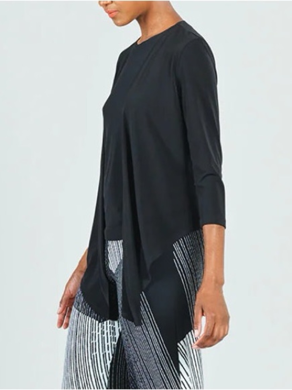 New Clara Sun Woo Modern Tie Front Cardigan Solid Black Size XS - Picture 5 of 16